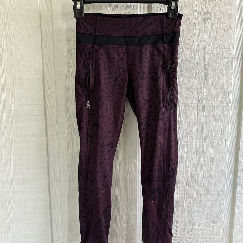 Lululemon Inspire Tight II Mesh Star Crushed Black Cherry Geometric  Leggings